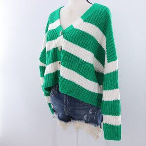 Buttermelon | V Neck Chunky Knit Cardigan Sweater‎ Small